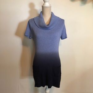 INC Cowl Neck Knit Sweater Dress Size XL Blue